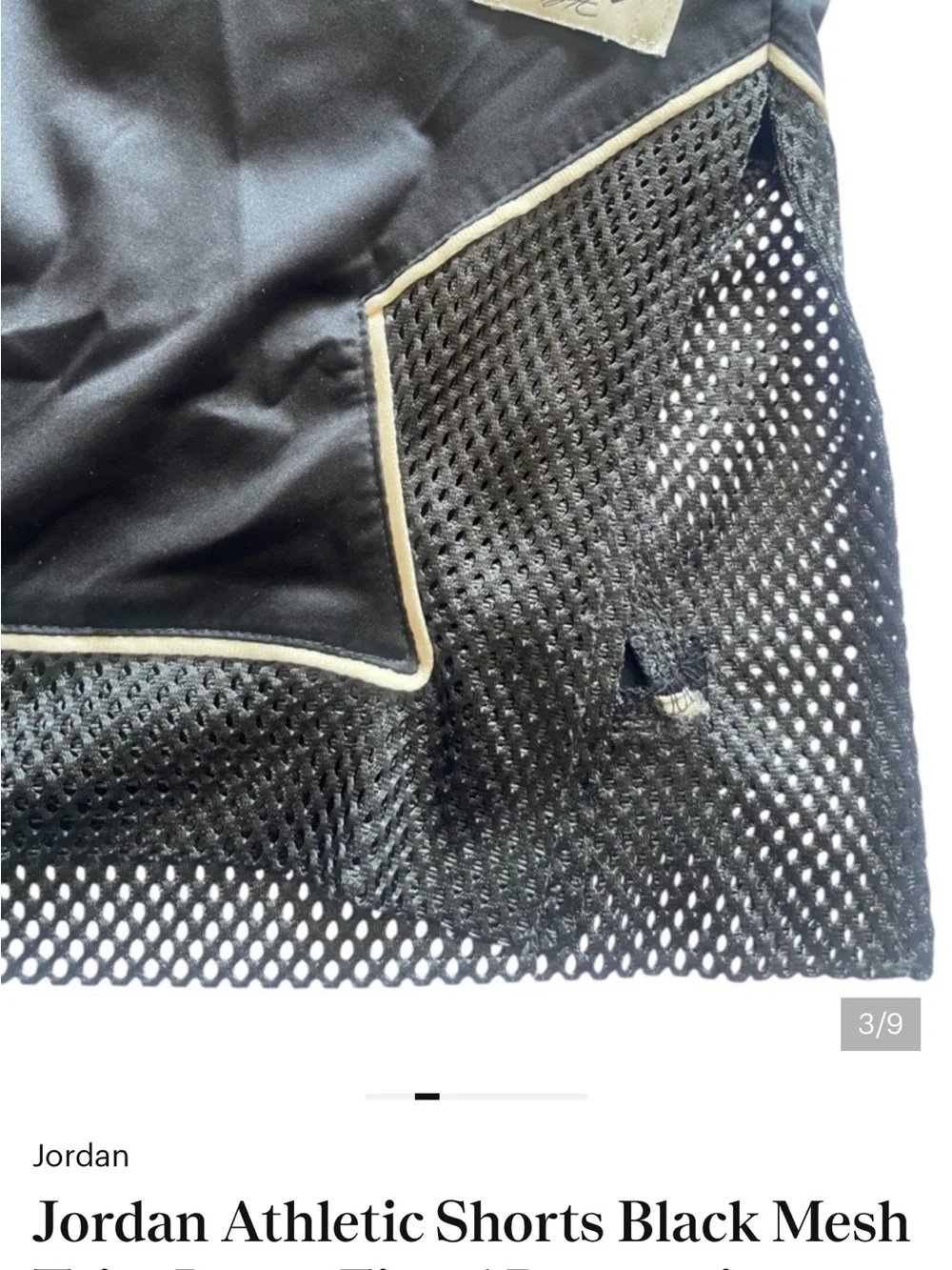 Jordan Athletic Shorts Black Mesh Trim Loose Fitted Drawstring Men's Size XS